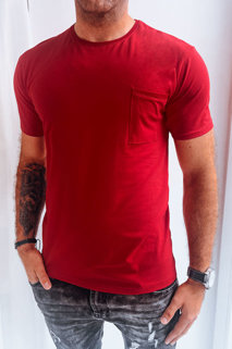 Gładka koszulka męska czerwona Dstreet RX5285