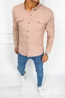 Koszula męska jeansowa różowa Dstreet DX2352