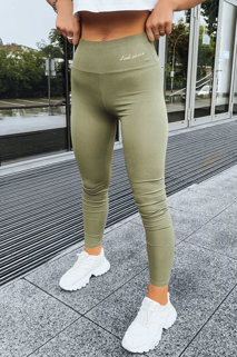 Prążkowane legginsy damskie LOOK AT ME zielone Dstreet UY1572