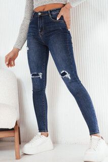 Spodnie damskie jeansowe RILVES ciemnoniebieskie Dstreet UY1966