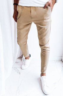 Spodnie męskie casual jasnobeżowe Dstreet UX4007