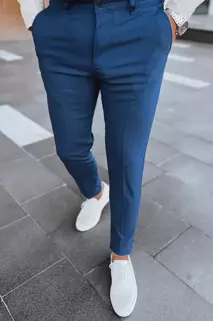 Spodnie męskie chinosy w jodełkę ciemnoniebieskie Dstreet UX3979