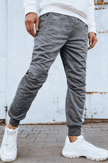 Spodnie męskie dresowe joggery jasnoszare Dstreet UX4121