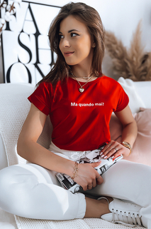 T-shirt damski SENIORITA czerwony Dstreet RY2108