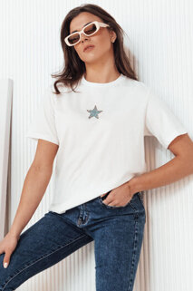 T-shirt damski STAR POWDER ecru Dstreet RY2257