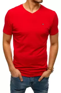T-shirt męski bez nadruku czerwony Dstreet RX4464